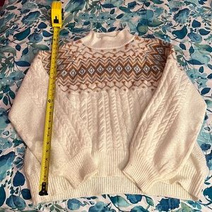 Fuzzy Knit Geo Pattern Sweater